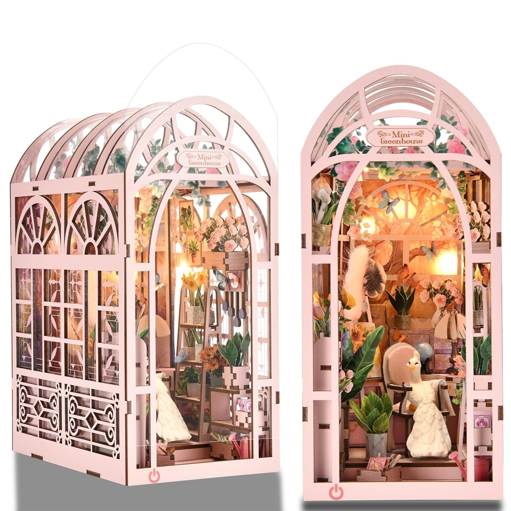 Kit DIY Book Nook 3D de madera con luces LED – Mini casa decorativa