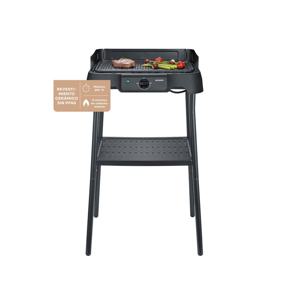 Barbacoa eléctrica Severin de 2000 W para balcón con placa de cerámica