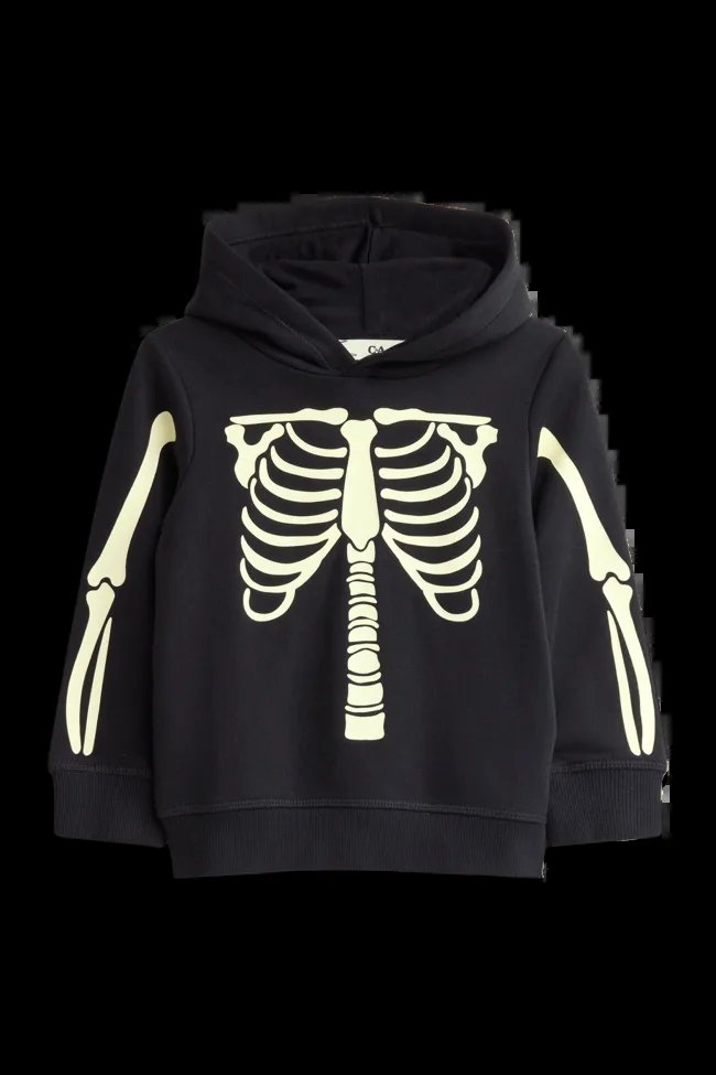 Sudadera con capucha Glow in the Dark de esqueleto – ¡Ideal para Halloween!