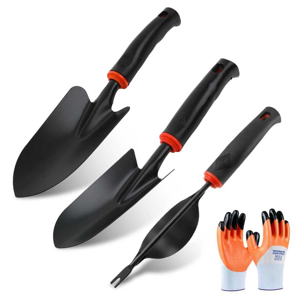 Kit completo de jardinería: 3 herramientas y guantes a precio imbatible
