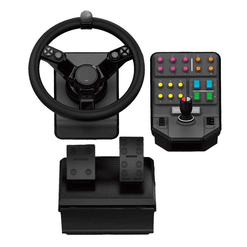 Volante Logitech G Saitek 900° con 38 botones y palancas analógicas