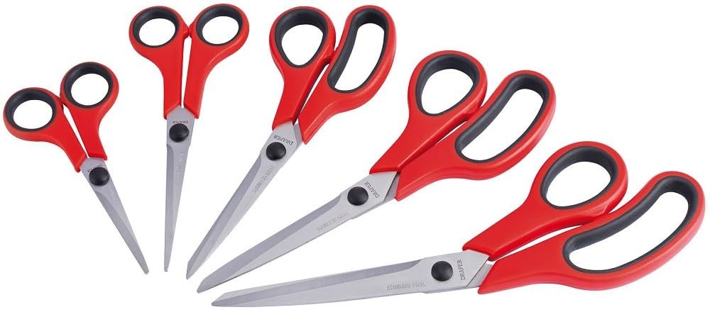 Pack de 5 tijeras Draper: precisión y versatilidad en tu hogar