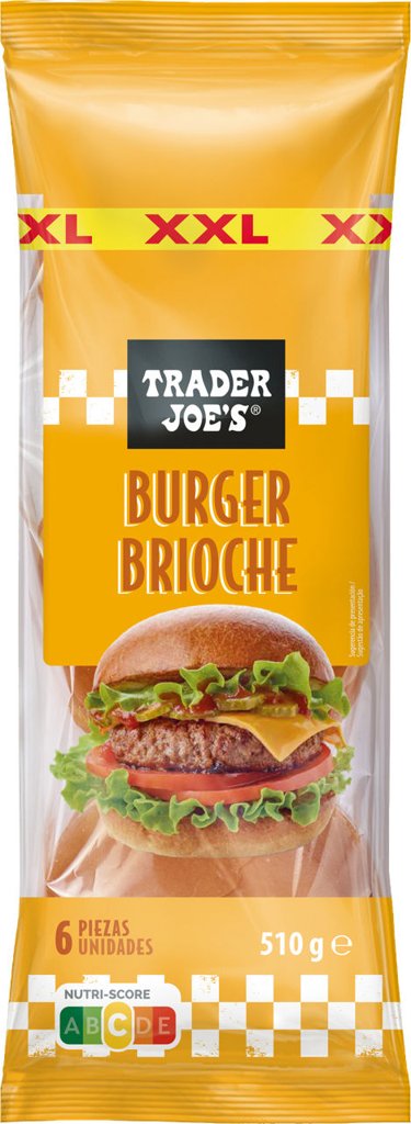 Pack de 6 panes brioche XXL de Trader Joe's