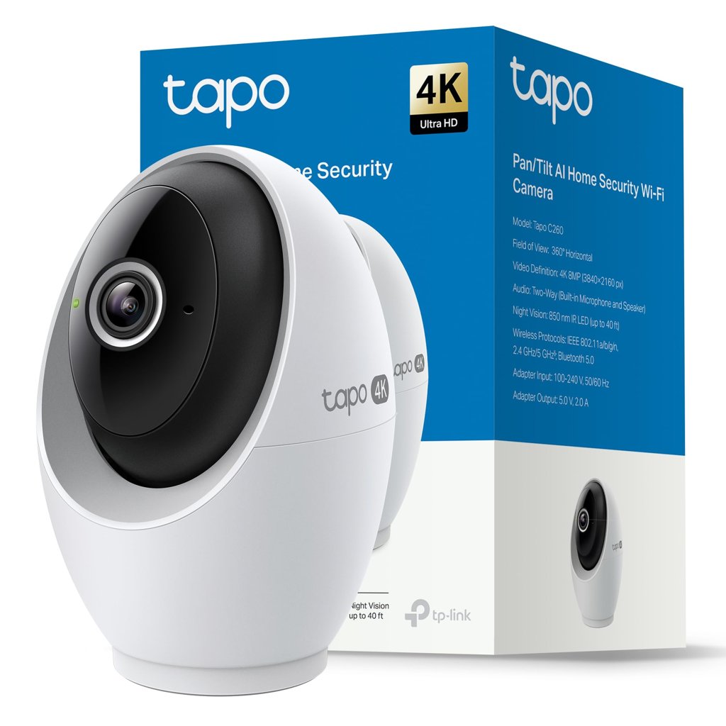 Cámara interior Tapo C260 4K 360° con IA: vigilancia sin cables