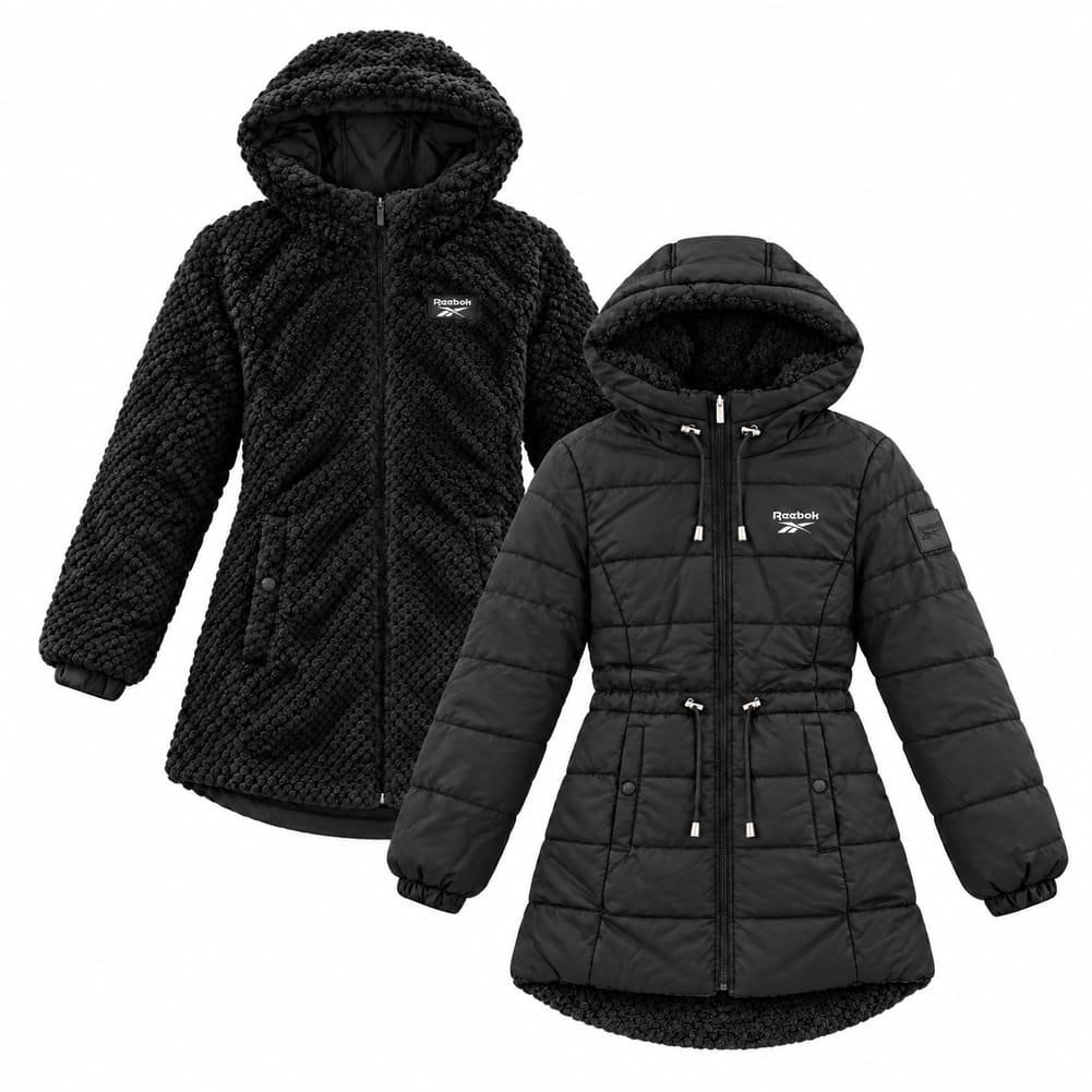 Chaquetón reversible Reebok para mujer: estilo y versatilidad en dos tonos