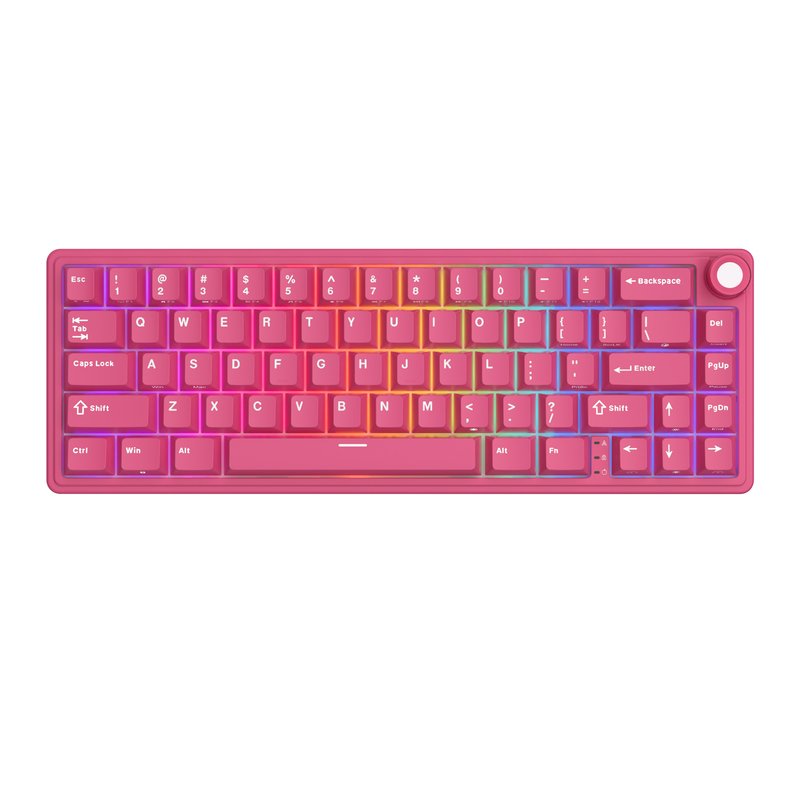 Teclado mecánico RGB 65% Royal Kludge R65 en rojo berry