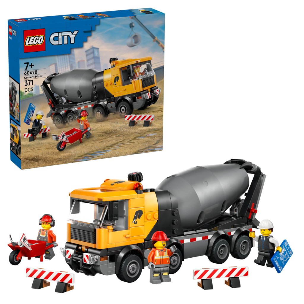 Construye tu obra con la hormigonera LEGO City de 371 piezas