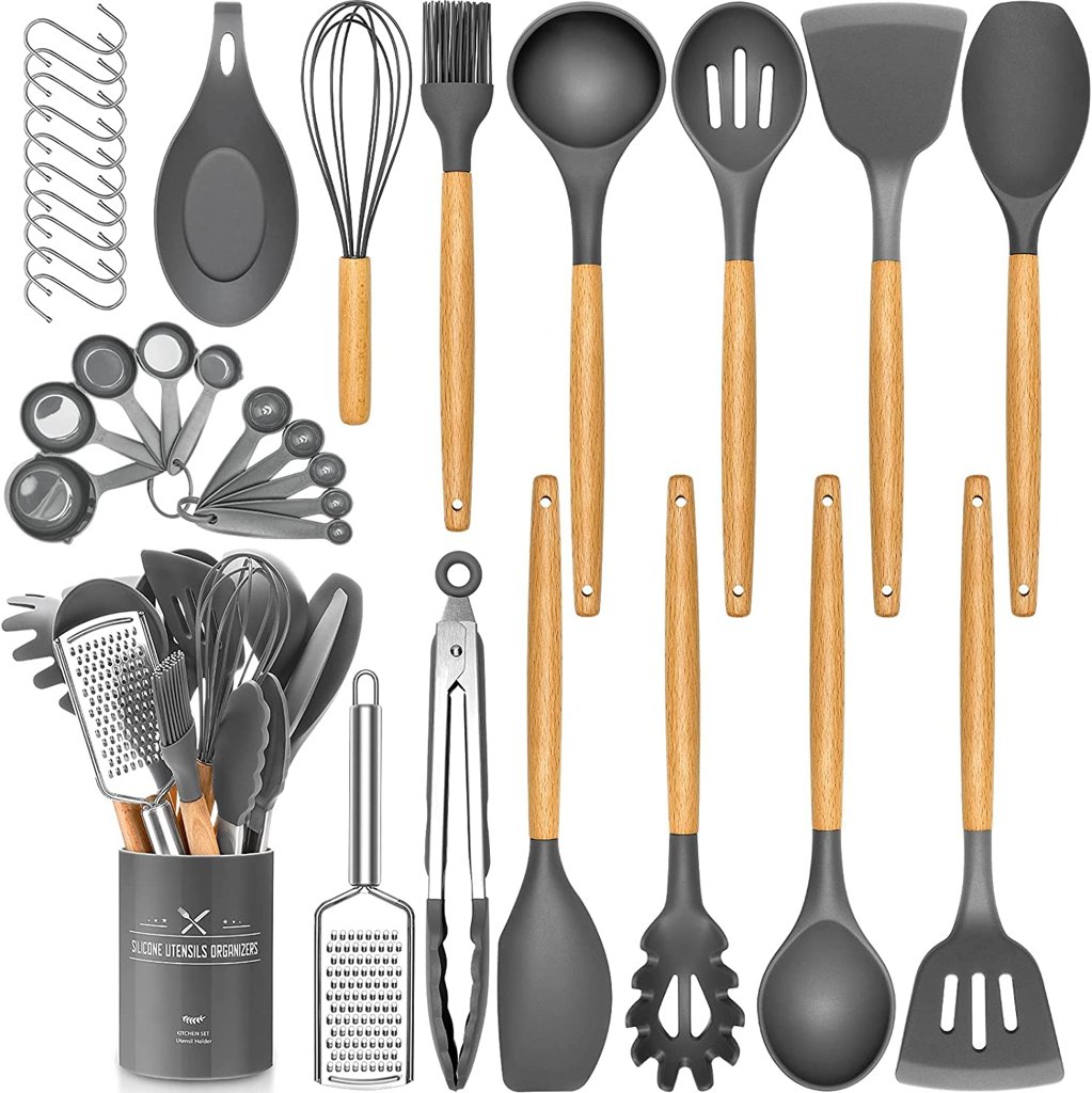 Set de 34 utensilios de silicona para una cocina sin límites