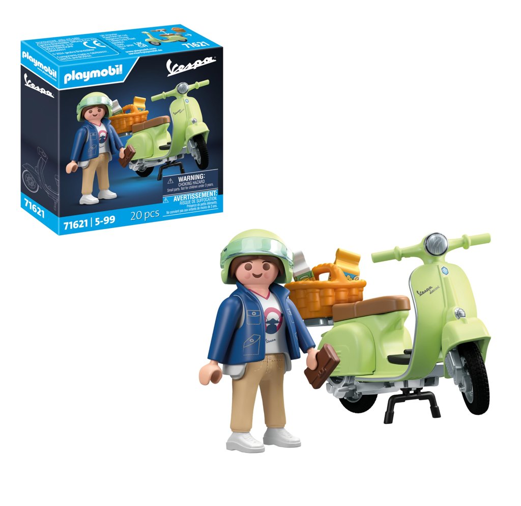 Mini Vespa 1969 en verde claro – detalle perfecto para fans de PLAYMOBIL
