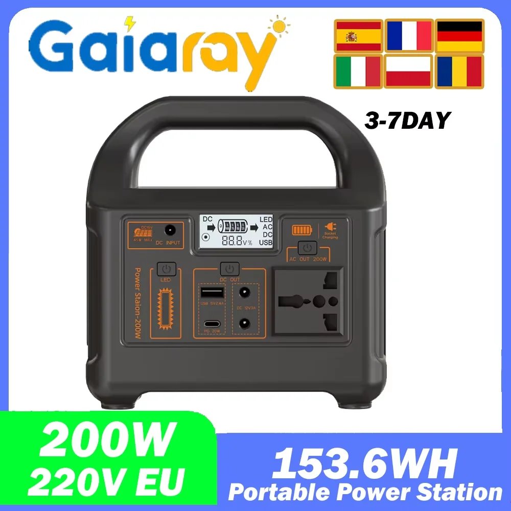 Estación de energía portátil Gaiaray 200W con 153.6Wh a precio mínimo