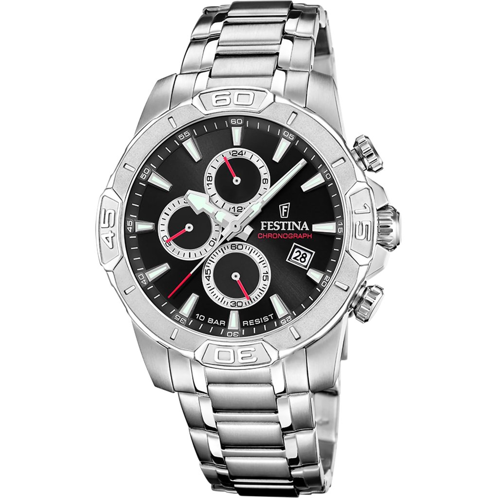 Festina Reloj Hombre Analógico de Acero Inoxidable 316l Plateado F20704/6