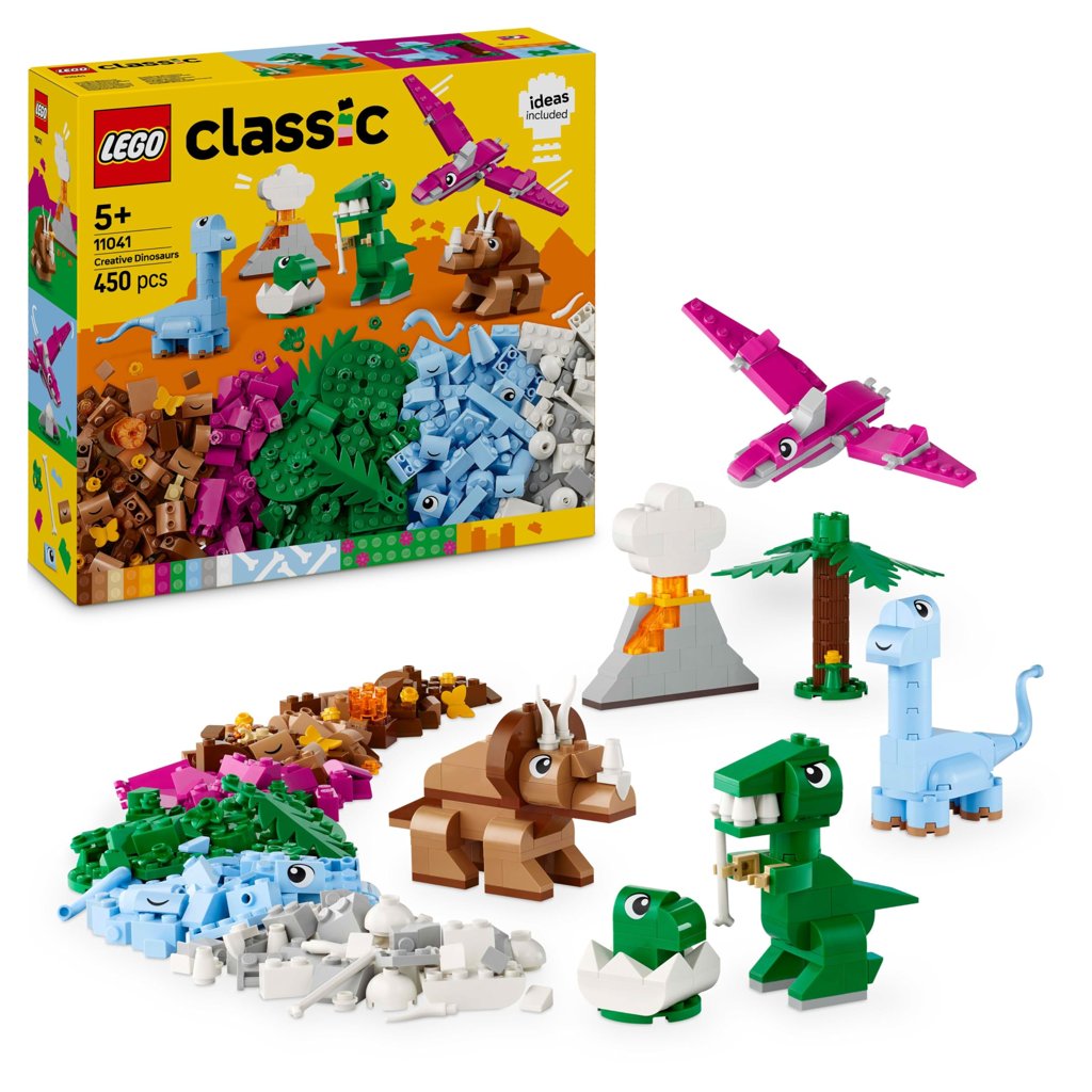 LEGO CLASIC; Dinosaurios creativos; caja de ladrillos para construir huevo de dinosaurio, Tiranosaurio, Rex, T