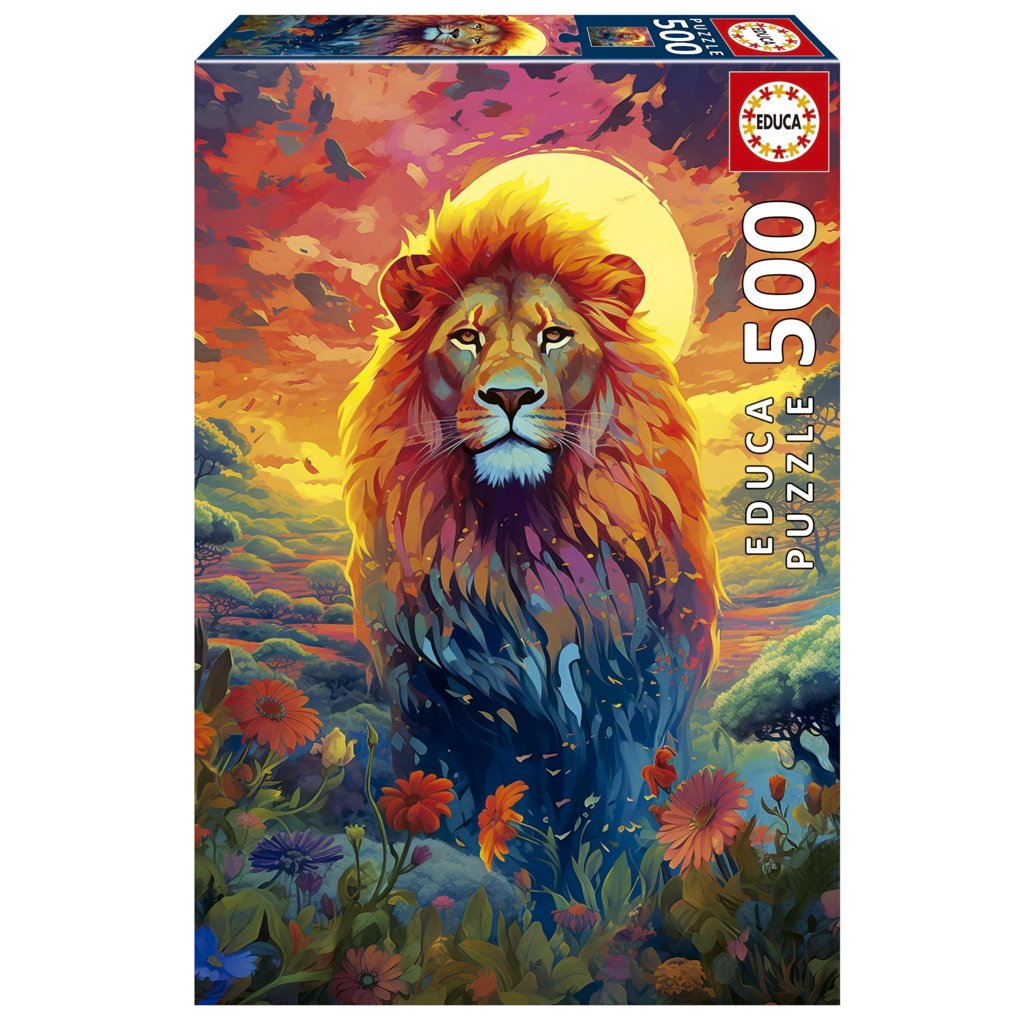 Rompecabezas 500 piezas: La majestuosa mirada del león