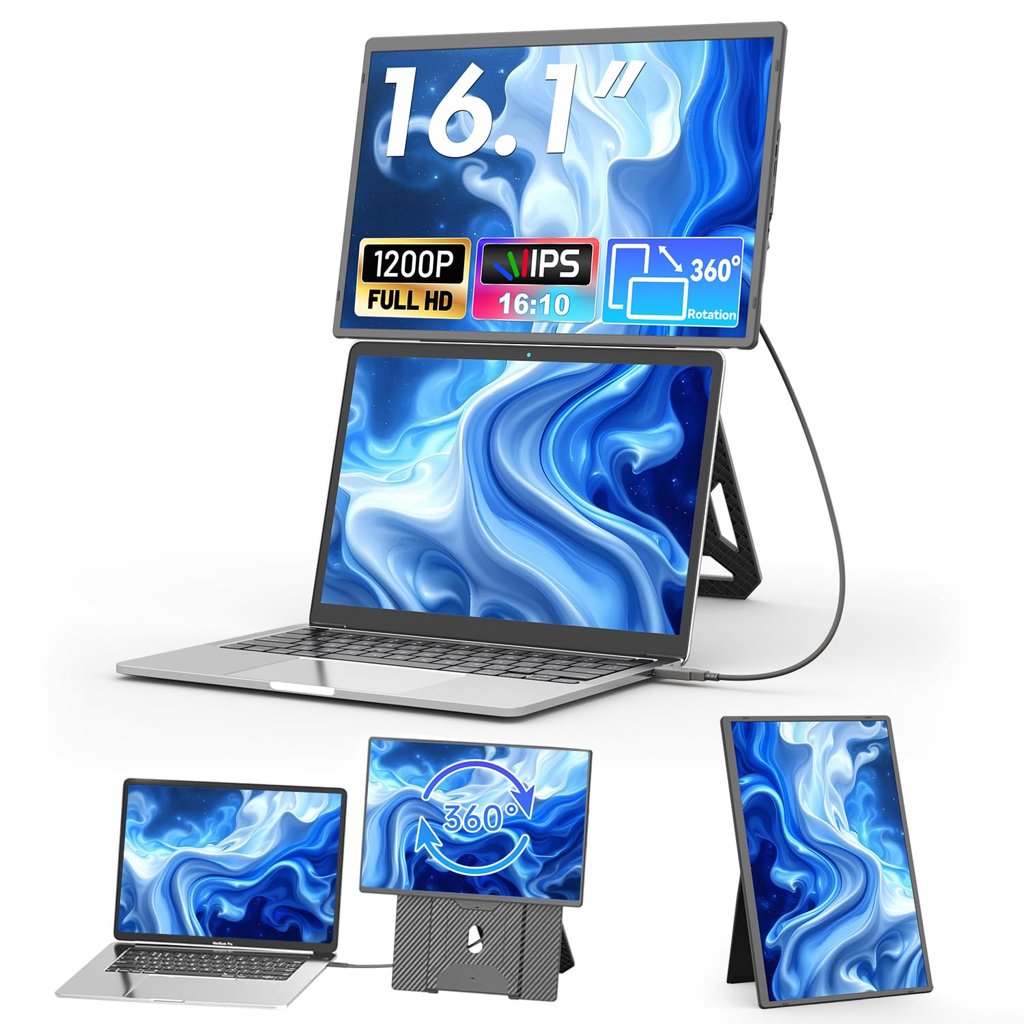 Monitor portátil Teamgee 16.1” Full HD con soporte magnético giratorio
