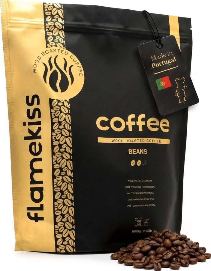 Café en grano Flamekiss, tostado al fuego de leña – sabor suave y cremoso