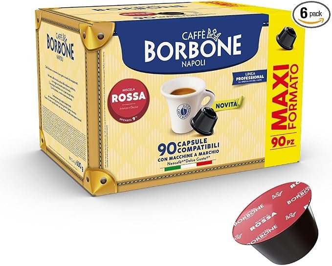 Caffè Borbone – 90 cápsulas de café rojo compatibles con Dolce Gusto