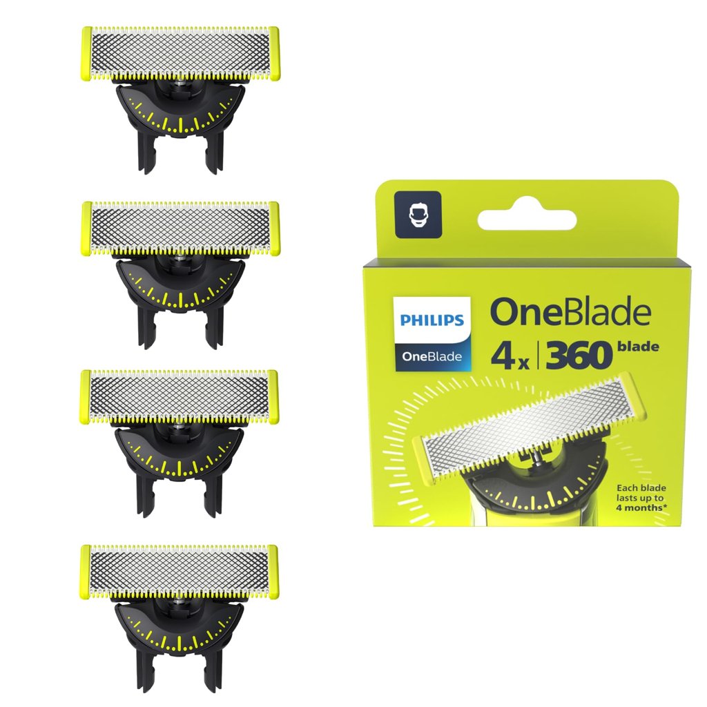 Pack de 4 cuchillas Philips OneBlade 360 para afeitado preciso