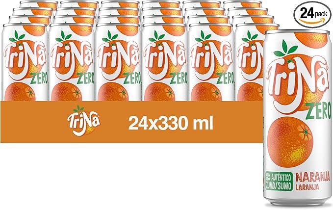 Trina Naranja Zero 24 latas: refresco sin azúcar a mitad de precio
