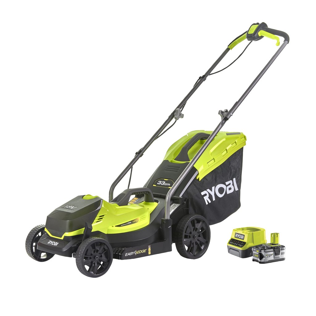 Cortacésped inalámbrico RYOBI 18V One+ de 33 cm con mulching