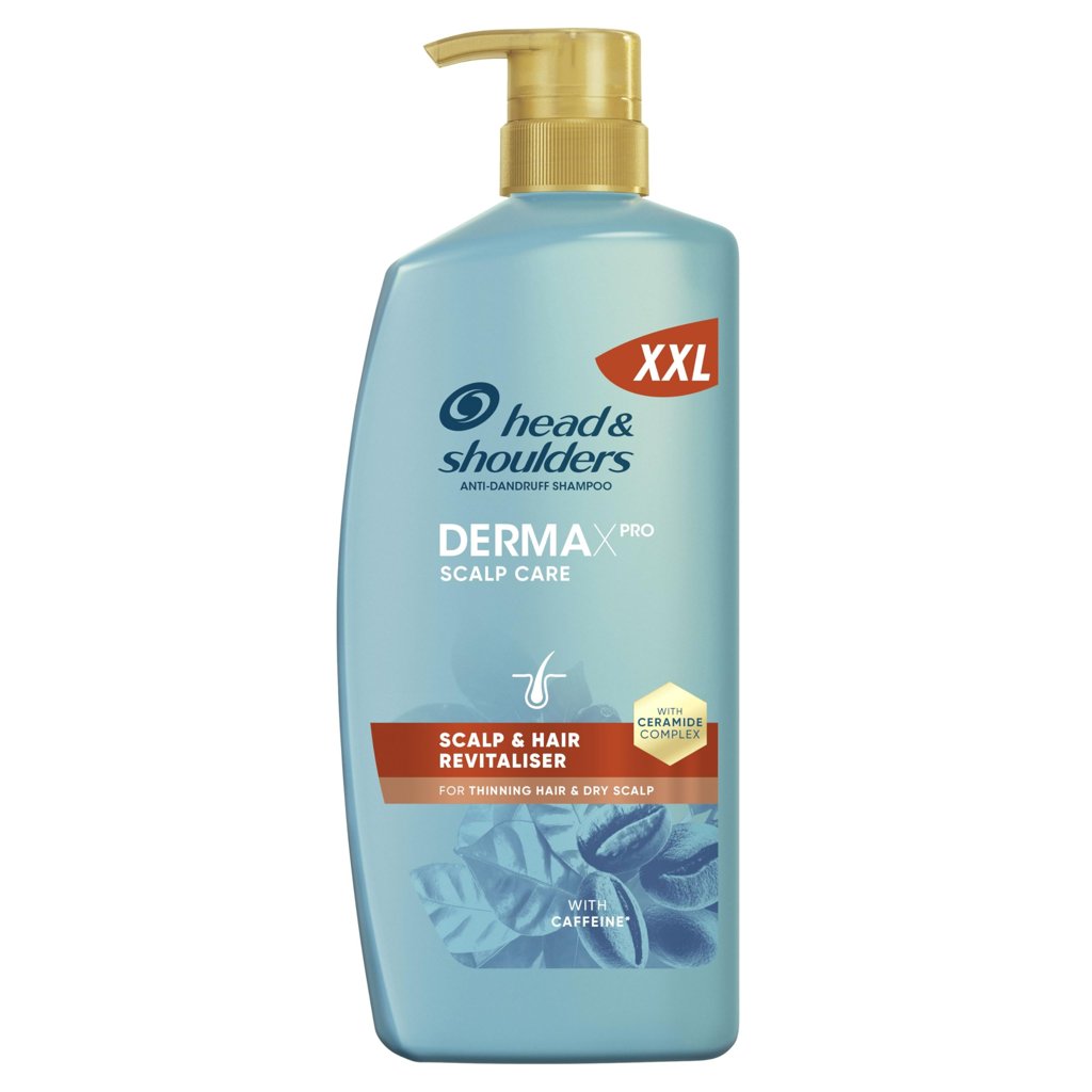 H&S DermaXPro Champú Anticaspa, Anticaída con Cafeína, 800ml Complejo de Ceramidas, Hidrata el Cuero Cabelludo