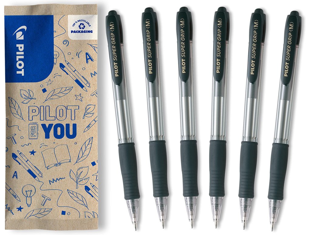 Pack de 6 bolígrafos Pilot Super Grip con 77% de descuento