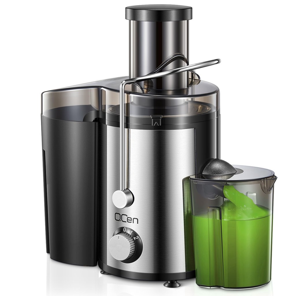 Extractor de jugo centrífugo de 800W con gran tobogán de 3 pulgadas, fácil de limpiar, acero inoxidable, sin B