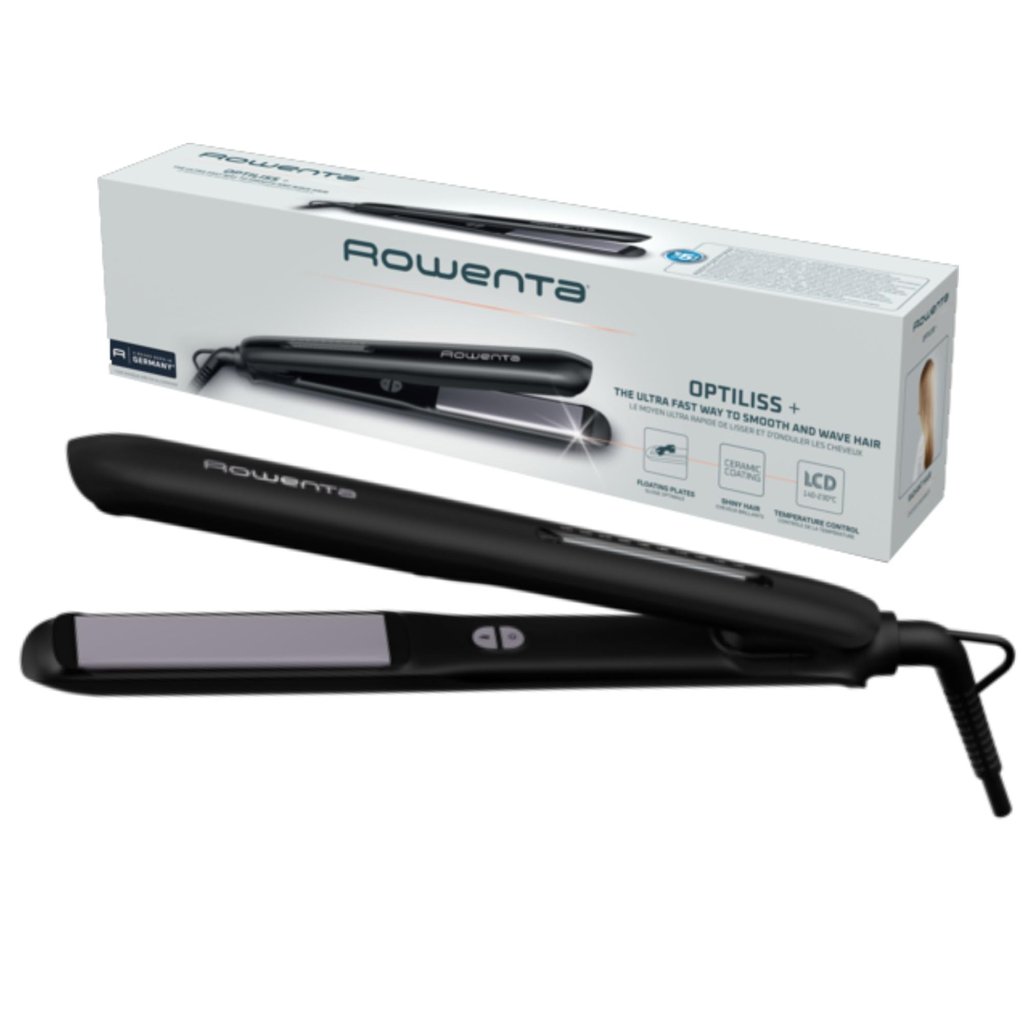 Plancha 2 en 1 Rowenta Optiliss: alisa y riza con pantalla LED