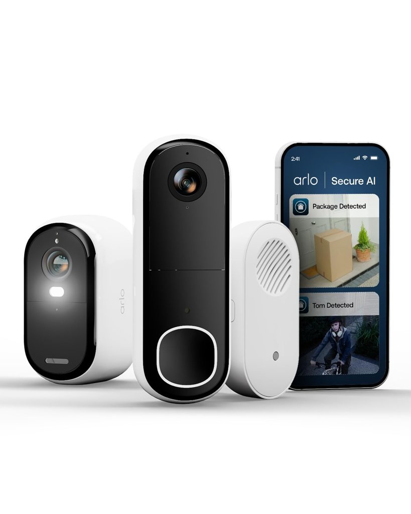 Kit Arlo Essential: 3 cámaras 2K + videoportero HD con visión nocturna