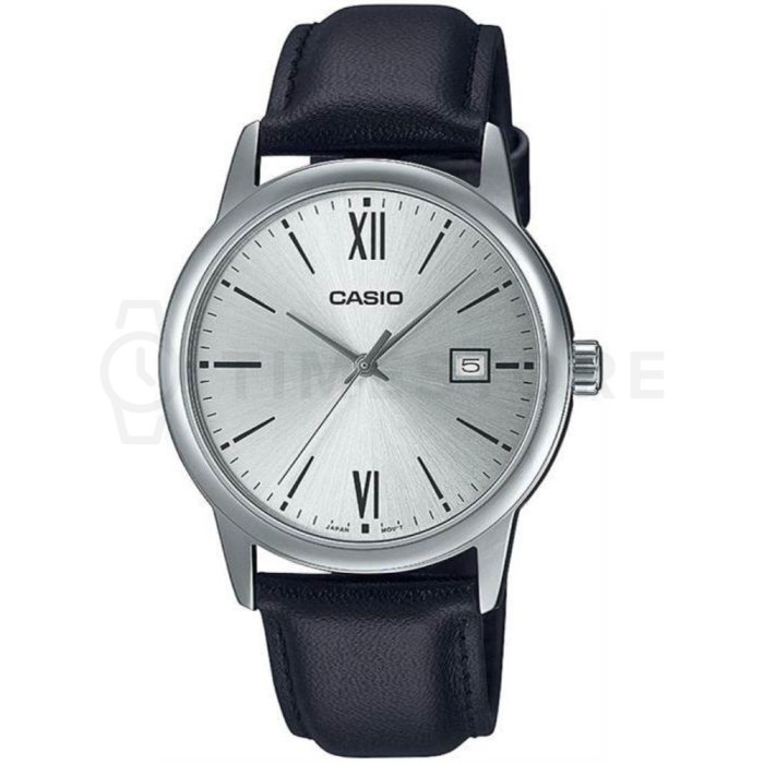 Reloj Casio Timeless con esfera romana y correa de cuero
