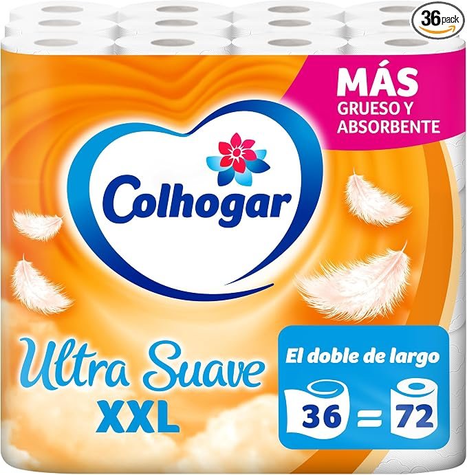 Paquete XXL de papel higiénico ultra suave 36 rollos - 2 capas