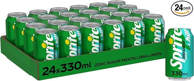 Sprite Zero Chill Mint 24×330 ml – Refresco de lima, limón y menta