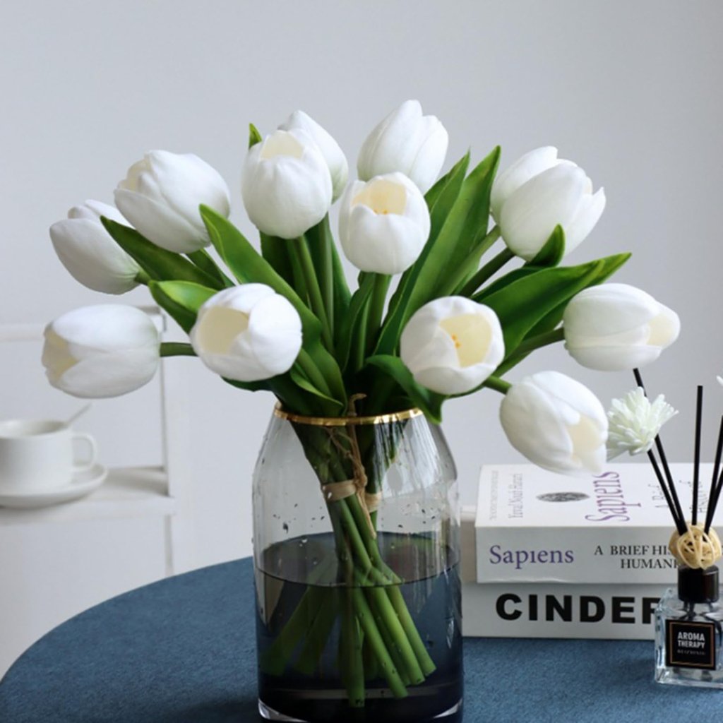 Set de 11 tulipanes artificiales gigantes para decorar tu hogar