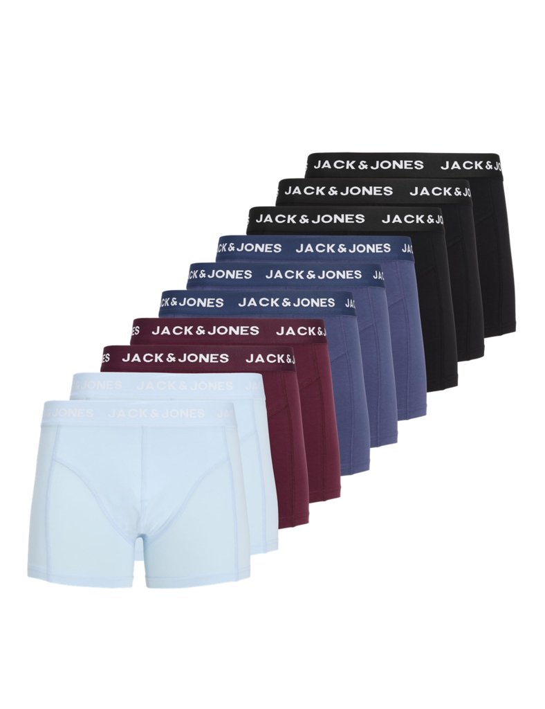Pack de 10 calzoncillos Jack & Jones: comodidad y estilo al 90% de descuento