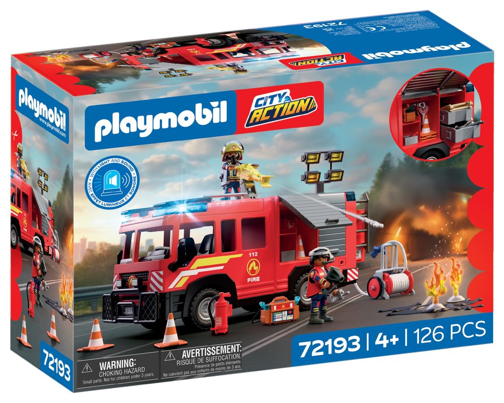 Rescata la acción con el camión de bomberos Playmobil City Action