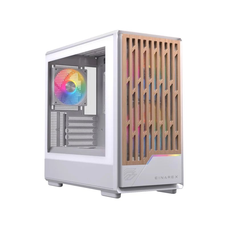 Torre Einarex Pulse PM400 RGB – Diseño elegante en blanco y madera