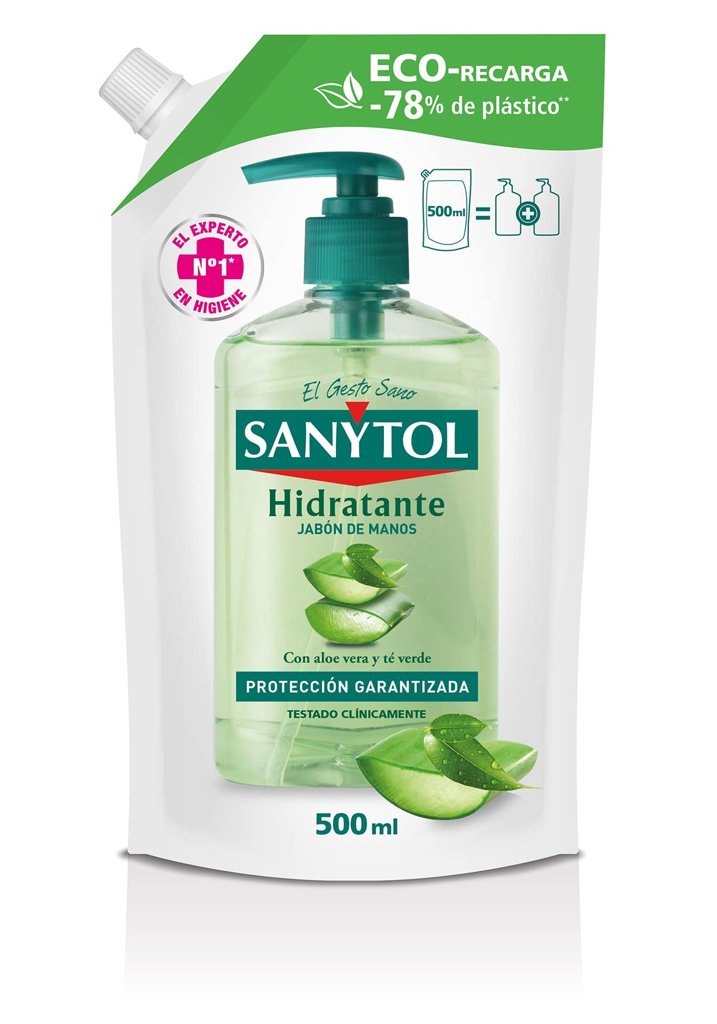 Pack de 4 recargas Sanytol Aloe Vera y Té Verde a 1,15 € cada una