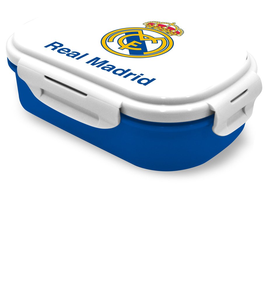 Fiambrera sandwichera Real Madrid con cubiertos – ideal para cole y picnics