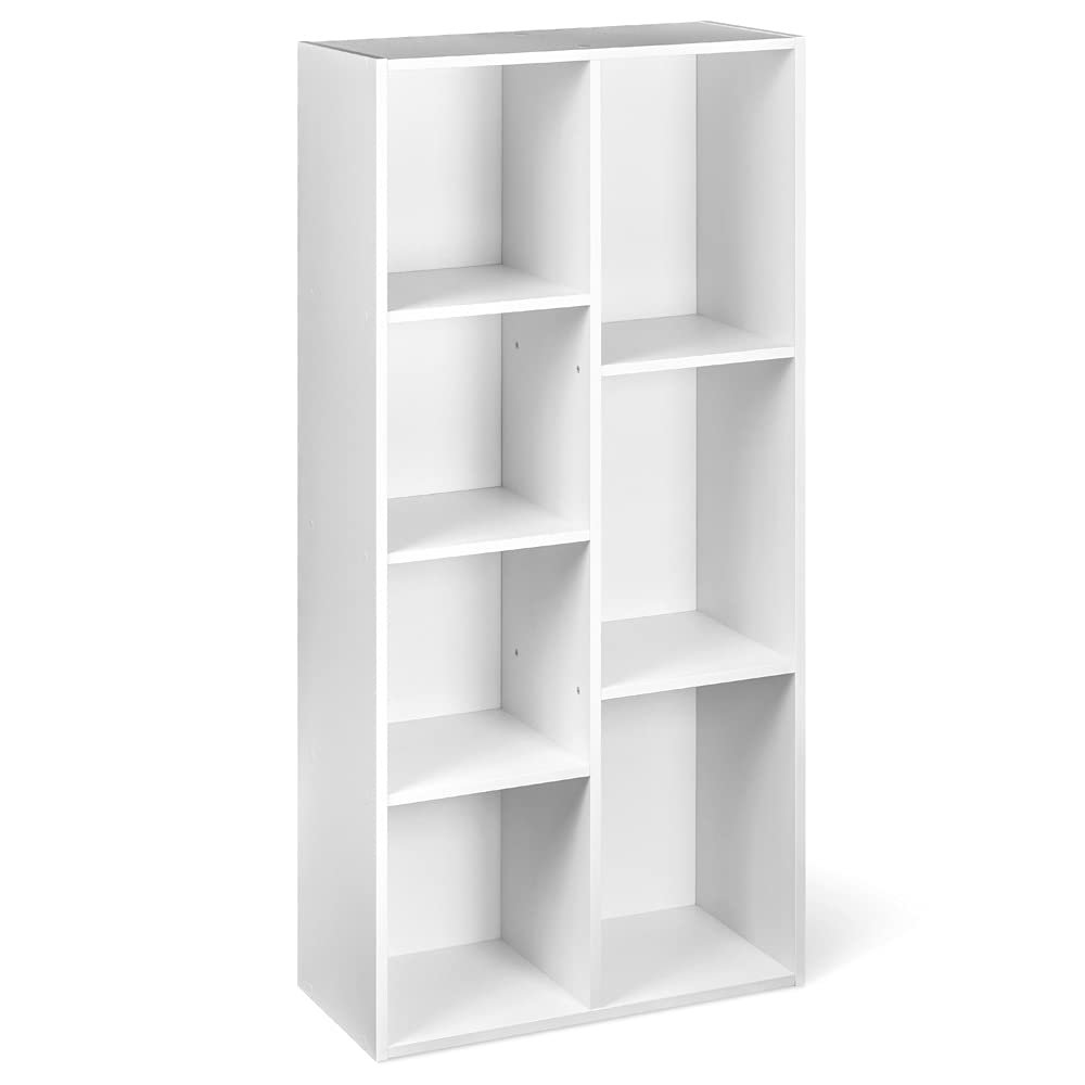 Librería de cubo blanca de 7 compartimentos – organización práctica