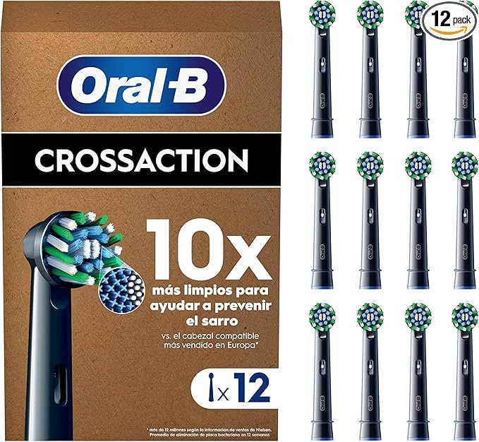 Pack de 12 cabezales Oral‑B Pro CrossAction – Cepillado profesional