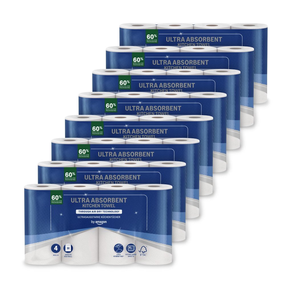 Paquete gigante de papel de cocina ultra absorbente – 32 rollos