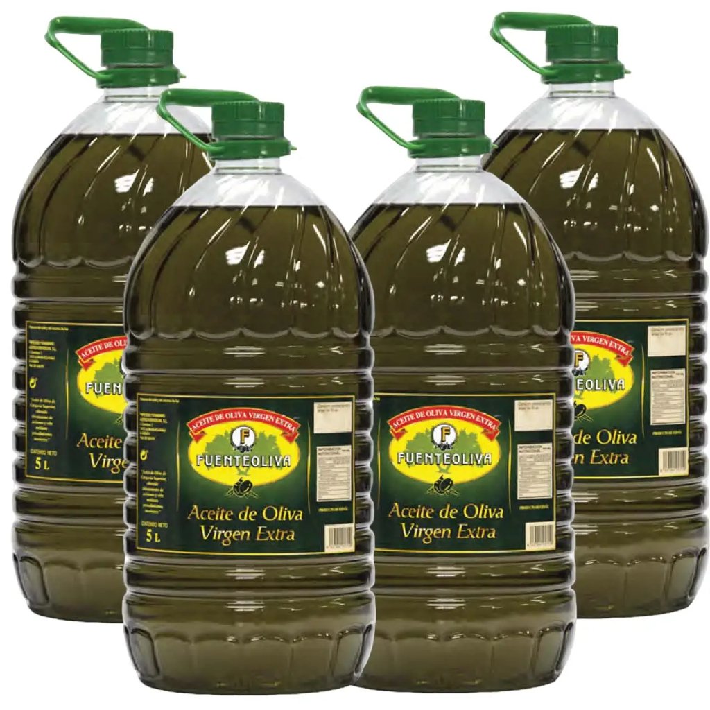 Pack de 4 botellas de 5L de AOVE Fuenteoliva por solo 3,86€