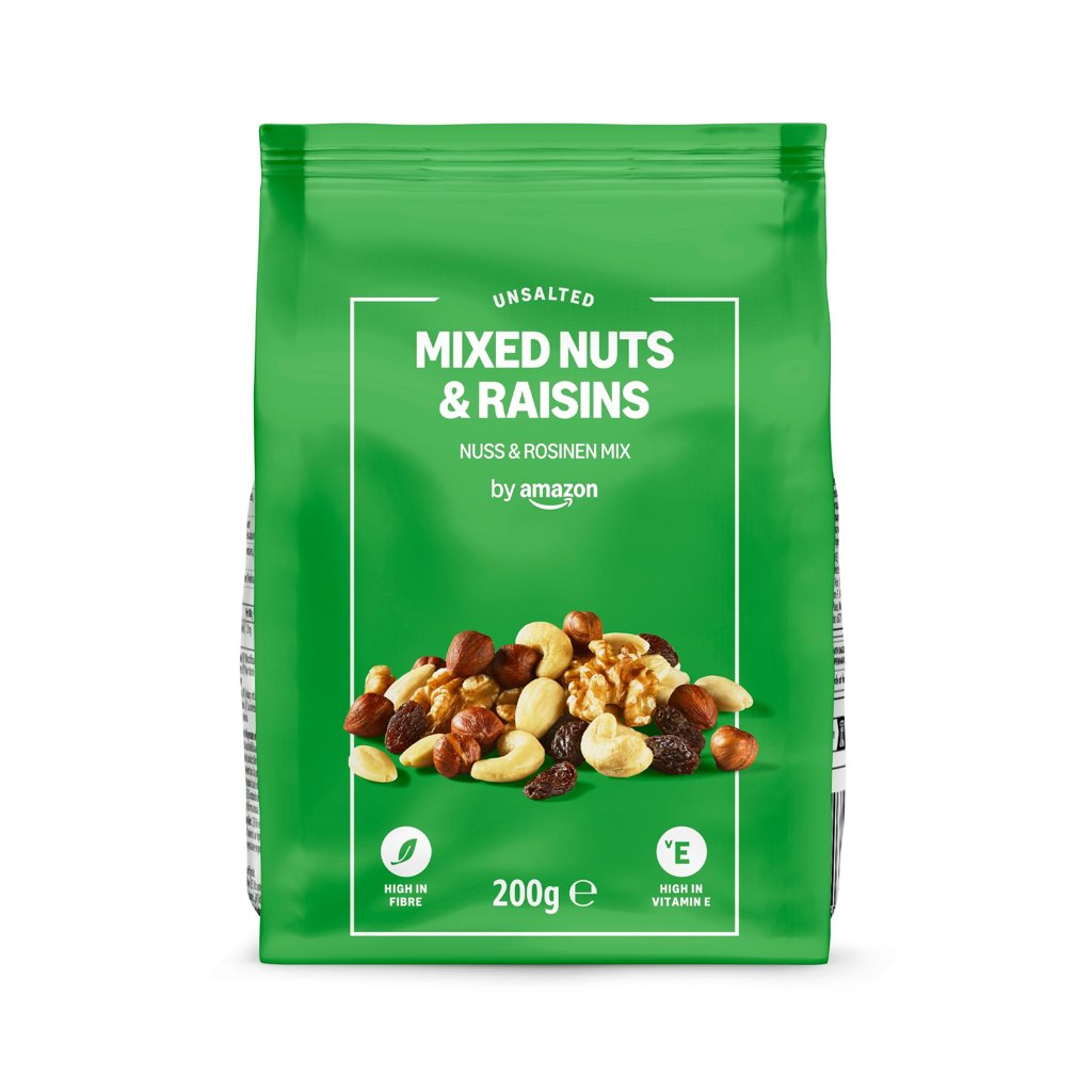 Snack saludable: mezcla de frutos secos y pasas 200 g
