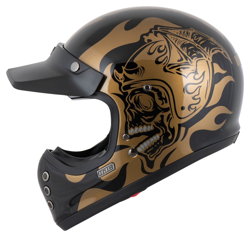 Casco de moto integral HJC V60 Flame MC9 | FIBRA | ECE22.06 | Visor solar | DD | Tallas de XS a L