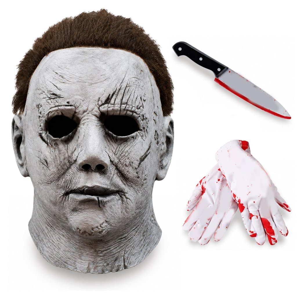 Set de máscaras terroríficas con stickers Blood Gloves para Halloween