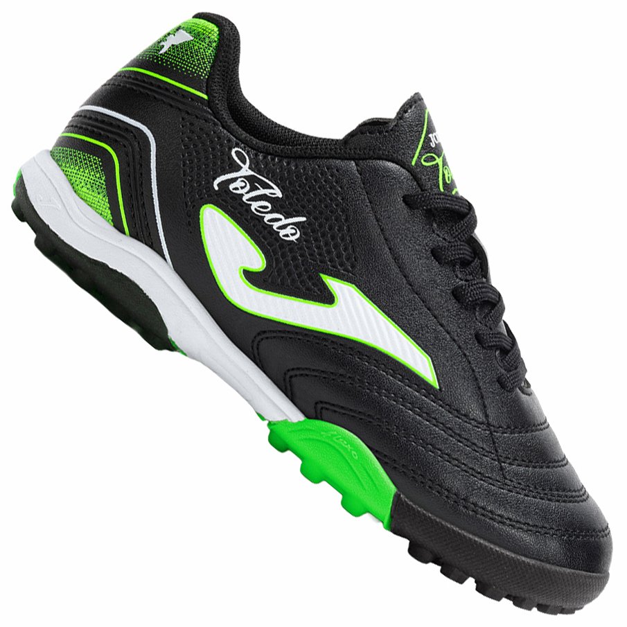 Botas de fútbol Joma Toledo Jr Turf para niños, negro/verde