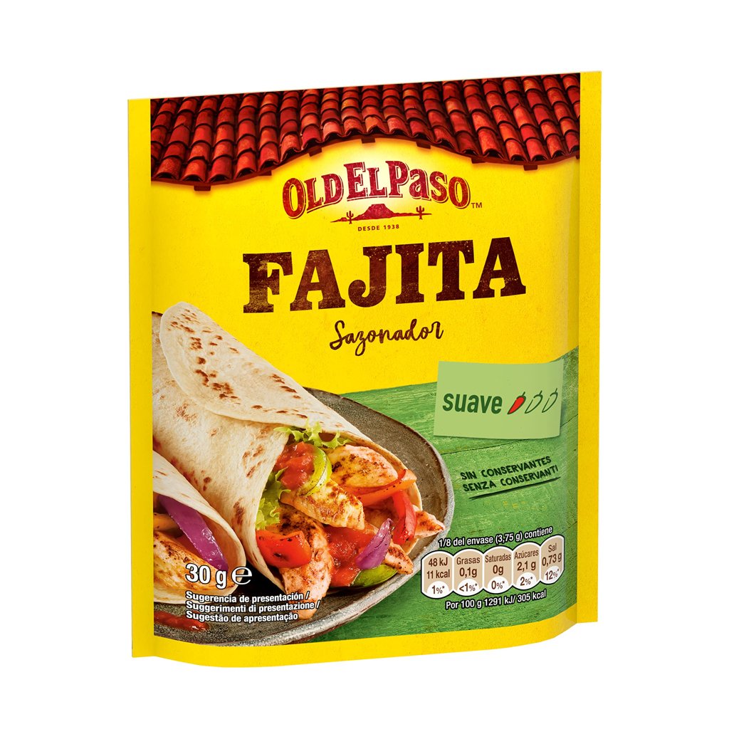 Pack de 4 sazonadores Old El Paso para fajitas picantes