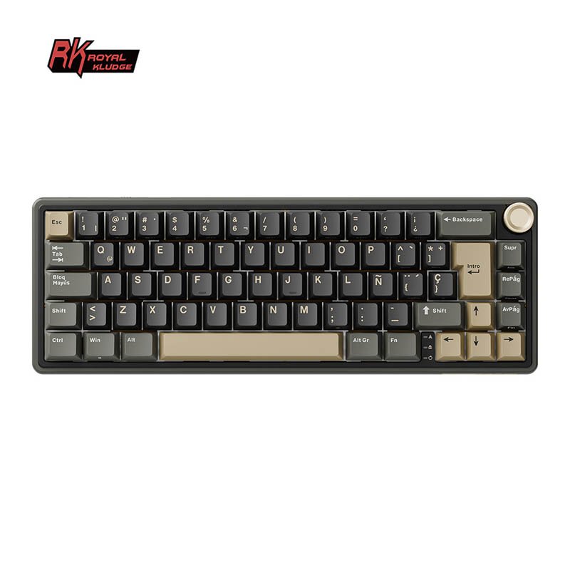 Teclado mecánico Royal Kludge RKR65 65% RGB con hot‑swap y perilla