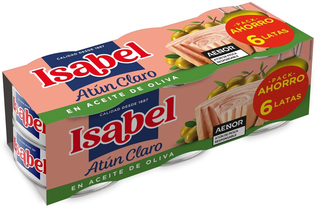 Pack de 6 latas de atún claro en aceite de oliva – 390 g