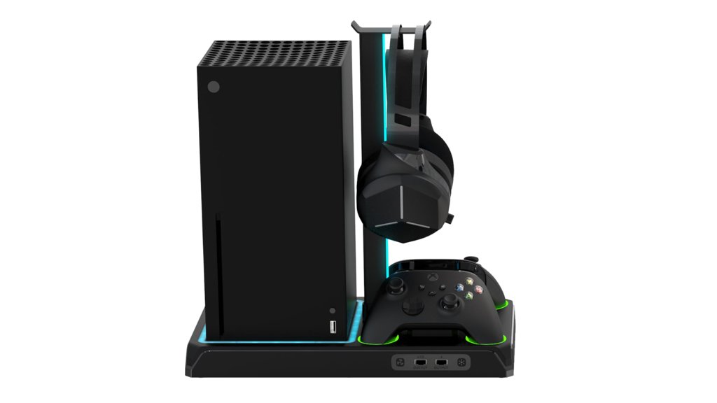 Estación de carga doble LED con ventilación y organizador para Xbox Series X