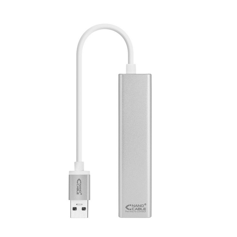 Adaptador USB‑3.0 a Ethernet Gigabit con 3 puertos extra